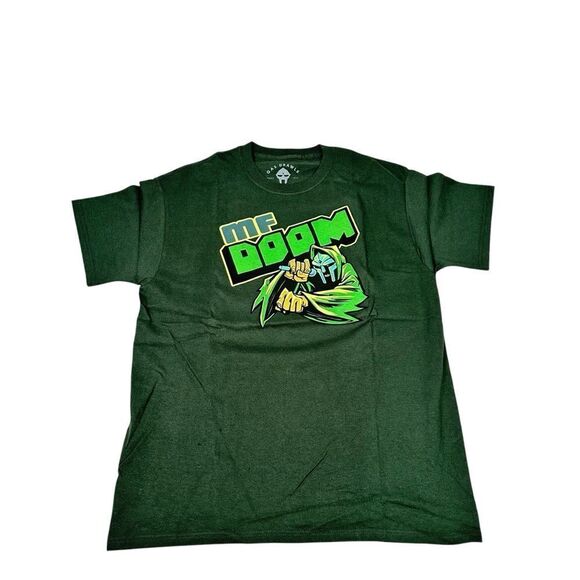 MF DOOM Anti-Hero GASDRAWLS T-Shirt Size Large Forest Green - Picture 2 of 4